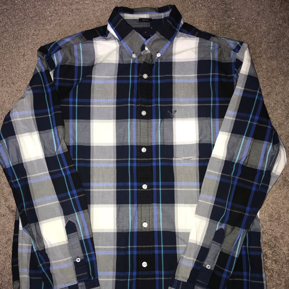 Men’s Large Prep Fit American Eagle Collared Shirt